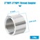 Quickun 304 Stainless Steel Pipe Coupling Fitting 3 x 3 Female Pipe Coupler Connector Adapter Fitting 2 Length