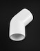 QWORK 1 45 Degree Elbow PVC Fitting 2 Way 10 Pack Furniture Grade for Building Furniture and PVC Structures White