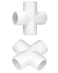 QWORK 4 Way 12 Cross PVC Fitting 20 Pack PVC Fitting Connector Furniture Grade for Building Furniture and PVC Structures White
