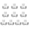 QWORK 4Way 12 Tee PVC Fitting Elbow 10 Pack PVC Fitting Connector Furniture Grade White