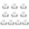QWORK 4Way 12 Tee PVC Fitting Elbow 10 Pack PVC Fitting Connector Furniture Grade White
