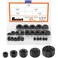 Rustark 25 Pcs Carbon Steel Pipe Plugs Assortment Set with 18 14 38 12 34 NPT Pipe Fitting Countersunk Thread Internal Hex Head Style Male Plug for Water Pump Ports