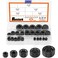 Rustark 25 Pcs Carbon Steel Pipe Plugs Assortment Set with 18 14 38 12 34 NPT Pipe Fitting Countersunk Thread Internal Hex Head Style Male Plug for Water Pump Ports