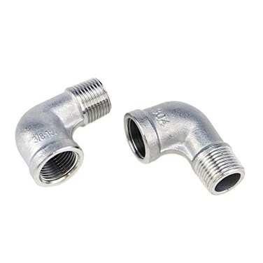 S SYDIEN 2Pcs 304 Stainless Steel 90 Degree Elbow 38 NPT Threaded Pipe Fitting Female x Male