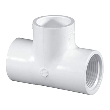 Lakesstory Sch 40 34 Inch PVC Tee 3 Way PVC Fitting With Socket x FNPT x Socket Ideal for Plumbing Pipe Connectors