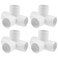 SDTC Tech 4Pack 1 Inch 4 Way PVC Fitting Elbow Furniture Grade Pipe Connector for DIY PVC Shelf Garden Support Structure Storage Frame White