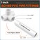 SDTC Tech 4Pack 1 Inch 4 Way PVC Fitting Elbow Furniture Grade Pipe Connector for DIY PVC Shelf Garden Support Structure Storage Frame White