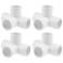 SDTC Tech 4Pack 1 Inch 4 Way PVC Fitting Elbow Furniture Grade Pipe Connector for DIY PVC Shelf Garden Support Structure Storage Frame White