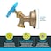 SharkBite 12 x 34 Inch MHT 90 Degree Hose Bibb Multi Turn Push To Connect Brass Plumbing Fitting PEX Pipe Copper CPVC PERT HDPE 24626LF