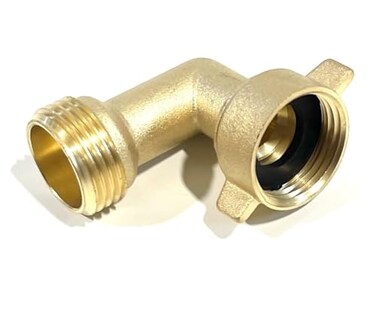 Shark Industrial Solid brass leadfree 90 degree garden hose elbow with rubber washer 34 FHT x 34 MHT