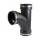 SUPPLYGIANT Supply Giant 6I7J Flexible Tee Coupling with Stainless Steel Clamps 45 Inner Diameter for 4 Nominal Pipe Black