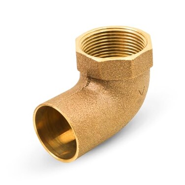 SUPPLYGIANT Supply Giant DDGM0034 Nominal Diameter C X F Cast Brass 90 Degree Elbow with Solder Cup and Female Threaded Connect 34