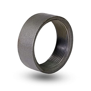 SUPPLYGIANT Supply Giant NCID0200 2 Black Merchant Steel Half Coupling with Female Connection with Straight Tapped Thread 2 in