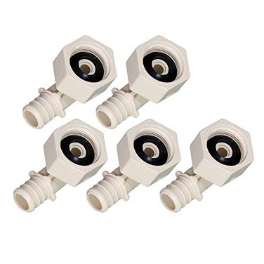 SUPPLYGIANT QQTM12125 Plastic Poly Alloy 90 Degree Swivel Elbow PEX x FPT Barb Pipe Fitting 12 x 12 White 5 Pack