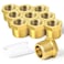 TAISHER 10PCS Brass Reducer Hex Bushing Threaded Pipe Fitting 38 NPT Male x 18 NPT Female Adapter