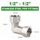 TAISHER 2PCS 304 Stainless Steel 90 Degree Elbow 2 Ends Flexible Movable Connector 12 Female for Sprayer Angled Valve Shower Arm