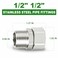 TAISHER 2PCS 304 Stainless Steel Flexible Movable Connector 12 Male for Sprayer Angled Valve Shower Arm