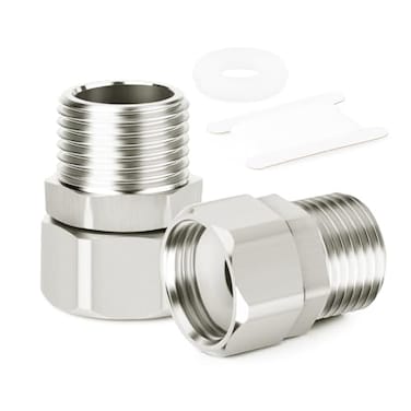 TAISHER 2PCS 304 Stainless Steel Flexible Movable Connector 12 Male for Sprayer Angled Valve Shower Arm
