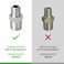 TAISHER 2PCS 304 Stainless Steel Hex Nipple Reducer Pipe Fitting 12Inch Male Pipe x 38Inch Male Pipe