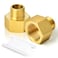TAISHER 2PCS Brass Pipe Fitting Reducer Adapter 18Inch Male Pipe x 14Inch Female Pipe