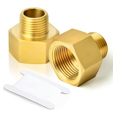 TAISHER 2PCS Brass Pipe Fitting Reducer Adapter 18Inch Male Pipe x 14Inch Female Pipe