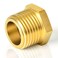 TAISHER 2PCS Brass Reducer Hex Bushing Threaded Pipe Fitting 1 NPT Male x 12 NPT Female Adapter