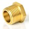 TAISHER 2PCS Brass Reducer Hex Bushing Threaded Pipe Fitting 1 NPT Male x 12 NPT Female Adapter
