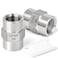 TAISHER 2PCS Forging of 304 Stainless Steel Pipe Fitting Coupling 18Inch Female Pipe x 18Inch Female Pipe