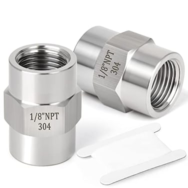 TAISHER 2PCS Forging of 304 Stainless Steel Pipe Fitting Coupling 18Inch Female Pipe x 18Inch Female Pipe