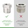 TAISHER 2PCS Forging of 304 Stainless Steel Reducer Hex Bushing 12 Male NPT to 14 Female NPT Reducing Forging Pipe Adapter Fitting