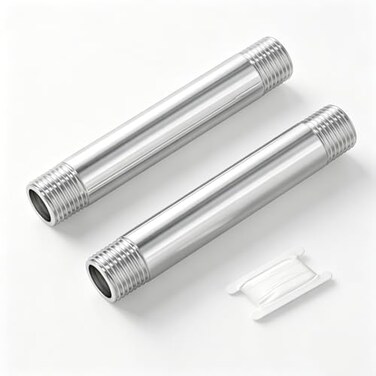 TAISHER 2PCS Stainless Steel Pipe Fittings 14 NPT x 14 NPT Male Threaded 4 Length Nipple Cast Pipe