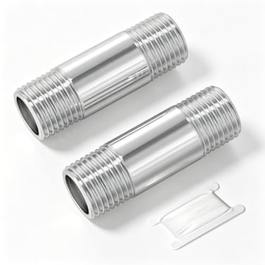 TAISHER 2PCS Stainless Steel Pipe Fittings 14 NPT x 14 NPT Male Threaded 8 Length Nipple Cast Pipe
