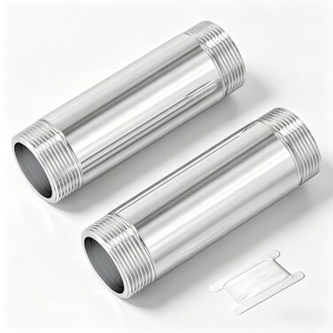 TAISHER 2PCS Stainless Steel Pipe Fittings 34 NPT x 34 NPT Male Threaded 6 Length Nipple Cast Pipe