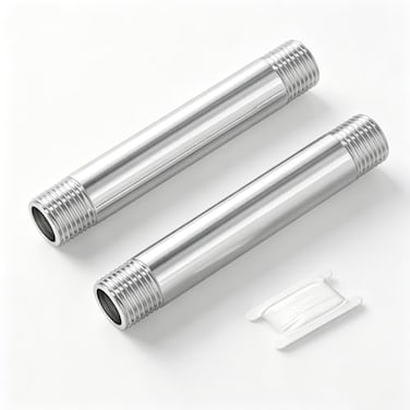 TAISHER 2PCS Stainless Steel Pipe Fittings 38 NPT x 38 NPT Male Threaded 4 Length Nipple Cast Pipe