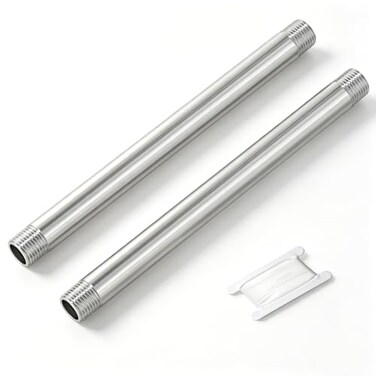 TAISHER 2PCS Stainless Steel Pipe Fittings 38 NPT x 38 NPT Male Threaded 8 Length Nipple Cast Pipe