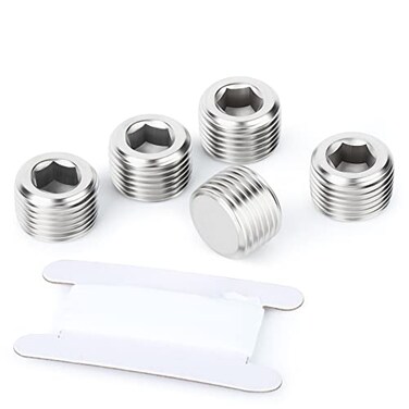 TAISHER 5PCS 304 Stainless Steel Internal Hex Thread Socket Pipe Plug Fitting 12 NPT Male