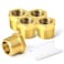 TAISHER 5PCS Brass Reducer Hex Bushing Threaded Pipe Fitting 12 NPT Male x 14 NPT Female Adapter