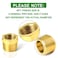 TAISHER 5PCS Brass Reducer Hex Bushing Threaded Pipe Fitting 12 NPT Male x 14 NPT Female Adapter