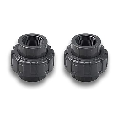 TOMEEX PVC Pipe Fitting 34 Union JETSTREAM Schedule 80 Grey EPDM ORing Socket x Socket F1970 SCH80 34 2 Pack