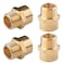Tsinghwang 4 Pack G 12 BSP Female Thread to US 12 NPT Male Thread Brass Pipe Fitting AdapterG to NPT Adapter 12 Inch Converter Connector