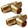 Uenede 2PCS Brass Tee Pipe Fitting 12 NPT Male for WaterOilGas