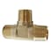 Uenede 2PCS Brass Tee Pipe Fitting 12 NPT Male for WaterOilGas