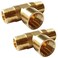Uenede 2PCS Brass Tee Pipe Fitting 12 NPT Male x 12 NPT Female x 12 NPT Male for WaterOilGas