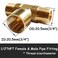 Uenede 2PCS Brass Tee Pipe Fitting 12 NPT Male x 12 NPT Female x 12 NPT Male for WaterOilGas