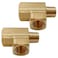 Uenede 2PCS Brass Tee Pipe Fitting 14 NPT Female x 14 NPT Female x 14 NPT Male for WaterOilGas