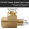 Uenede 2PCS Brass Tee Pipe Fitting 14 NPT Female x 14 NPT Female x 14 NPT Male for WaterOilGas