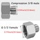 Uenede 3PCS Water Line Adapter 12 Female to 38 Male Reducer Connector Brass Nickel Plating Compression Fitting for Kitchen Bathroom Faucet Supply Line Hose Stop Valve with Rubber Washer