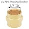 Uenede 4PCS 12 Inch NPT Brass Hex Nipple Coupling 12 NPT x 12 NPT Female Threaded Equal Diameter Coupler Air Hose Pipe Fittings Adapter for WaterOilGas