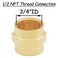 Uenede 4PCS 12 Inch NPT Brass Hex Nipple Coupling 12 NPT x 12 NPT Female Threaded Equal Diameter Coupler Air Hose Pipe Fittings Adapter for WaterOilGas