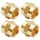 Uenede 4PCS 12 Inch NPT Brass Hex Nipple Coupling 12 NPT x 12 NPT Female Threaded Equal Diameter Coupler Air Hose Pipe Fittings Adapter for WaterOilGas